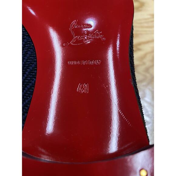 Christian Louboutin Dandelion Loafer Men's 8 Blue Slip On Low Top Almond Toe B36 - Picture 9 of 9